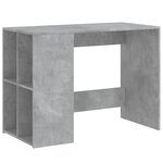Bureau table poste de travail meuble d'ordinateur informatique étude 102 x 50 x 75 cm bois d'ingénierie gris 02_0023831