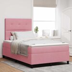 vidaXL Lit à ressort LED avec matelas Rose 120 x 190 cm tissu