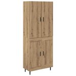 vidaXL Haut Armoire 2 Pièces Chêne artisanal Bois Aggloméré et Verre