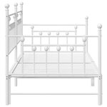 vidaXL Lit Daybed avec Matelas Trundle Blanc 107x203 cm Acier