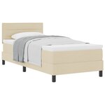 vidaXL Lit à ressorts avec matelas Crème 80 x 200 cm tissu