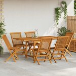 vidaXL Ensemble à manger de jardin 7 Pièces Bois de teck massif