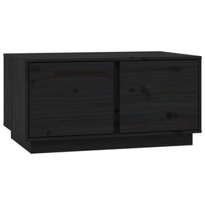 vidaXL Table basse Noir 80x50x40 cm Bois massif de pin