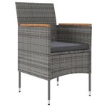 vidaXL Ensemble à manger de jardin et coussins 9 Pièces Gris et noir