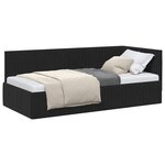 vidaXL Cadre de lit d'angle Noir 90 cm x 190 cm Velours