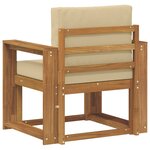 vidaXL Canapé d’extérieur Bois d'acacia massif et polyester Naturel