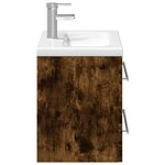 vidaXL Armoire lavabo de salle de bain avec bassin intégré chêne fumé