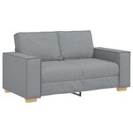Ensemble de canapé 3 pièces avec coussins en tissu gris clair