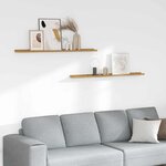 vidaXL Étagère Murale 2 Pièces Beige 115 x 9 x 3 cm Bois d'ingénierie