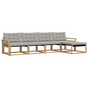 vidaXL Ensemble de canapés d'extérieur 5 pc Blanc et gris clair