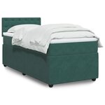 vidaXL Sommier à lattes de lit avec matelas Vert foncé 90x190 cm