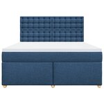 vidaXL Sommier à lattes de lit avec matelas Bleu 180x200 cm Tissu