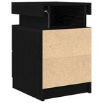 Table de chevet vidaXL avec lumières LED Chêne Noir 35x39x55 cm