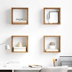 vidaXL Étagères murales avec étagère 4 Pièces Bois ancien 26 x 15 x 26 cm
