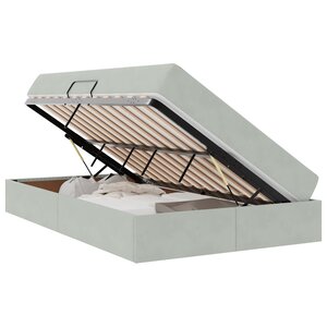 vidaXL Lit avec rangement et matelas Gris clair 120 x 190 cm Velours