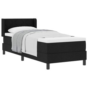 vidaXL Lit à ressorts avec tête de lit Noir 200 x 80 cm tissu