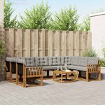 vidaXL Ensemble de canapés d'extérieur 10 Pièces Gris Naturel et Clair