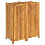vidaXL Jardinière avec doublure 84x42x100 cm bois massif d'acacia