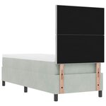 Lit Box Spring vidaXL avec Matelas & Lumière LED Gris Clair 80x200 cm Velours