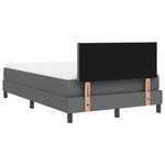 vidaXL Lit à ressorts avec matelas & LED gris foncé 120x200 cm tissu