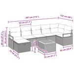 vidaXL Ensemble de canapé de jardin avec coussin 8 Pièces Noir polyrotin