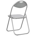 vidaXL Chaise pliante 8 pc Simili cuir Blanc et Gris 48 x 43 5 x 81 cm