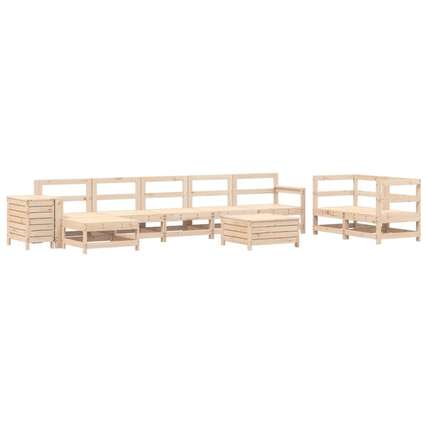 vidaXL Salon de jardin 10 Pièces bois de pin massif