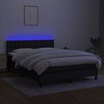 vidaXL Sommier à lattes de lit avec matelas LED Noir 140x190 cm Tissu