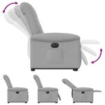 vidaXL Fauteuil inclinable électrique gris nuage tissu
