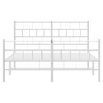 vidaXL Cadre de lit métal sans matelas et pied de lit blanc 135x190 cm