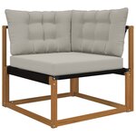 vidaXL Coussin de canapé d'extérieur 3 Pièces Gris Polyester