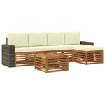 vidaXL Ensemble de canapés d'extérieur 6 Pièces Naturel et Crème