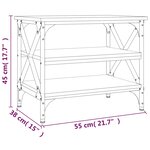vidaXL Table d'appoint Chêne fumé 55x38x45 cm Bois d'ingénierie