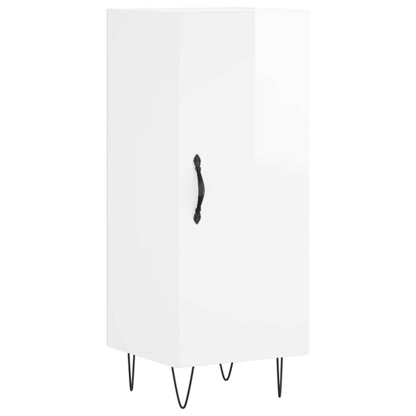 vidaXL Buffet Blanc brillant 34 5x34x90 cm Bois d'ingénierie