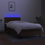 vidaXL Sommier à lattes de lit et matelas et LED Marron foncé 80x200cm