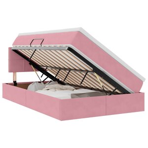 vidaXL Lit de Rangement avec matelas Rose 120 x 200 cm Velours
