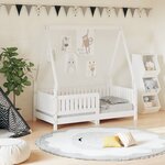 vidaXL Cadre de lit pour enfant blanc 70x140 cm bois de pin massif