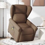 vidaXL Fauteuil inclinable de massage électrique Marron Tissu
