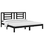 vidaXL Cadre de lit sans matelas noir 200x200 cm bois massif de pin