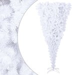 vidaXL Sapin de Noël artificiel renversé avec support Blanc 240 cm