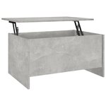 vidaXL Table basse gris béton 80x55 5x41 5 cm bois d'ingénierie