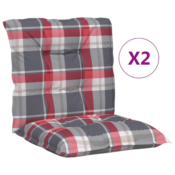 vidaXL Coussins de chaise de jardin à dossier bas lot de 2