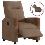 vidaXL Fauteuil inclinable électrique Marron Tissu