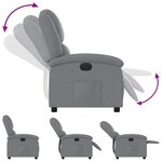 vidaXL Fauteuil inclinable électrique Gris clair Tissu