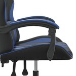 vidaXL Chaise de jeu Noir et bleu Similicuir