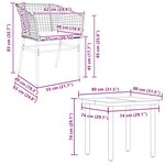 vidaXL Ensemble à manger jardin coussins 5Pièces marron poly rotin verre