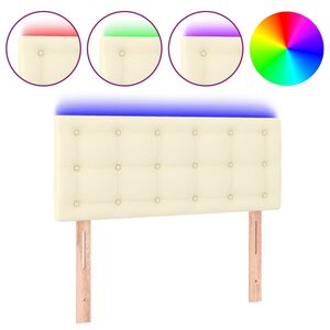 vidaXL Tête de lit à LED Crème 90x5x78/88 cm Similicuir