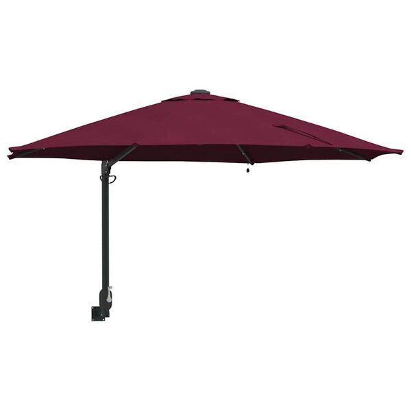 vidaXL Parasol de jardin Rouge et Noir 248 x 248 x 148 cm