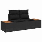 vidaXL Ensemble de canapé de jardin 12 Pièces Noir Poly rotin
