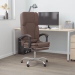 vidaXL Fauteuil de massage inclinable de bureau Marron Similicuir